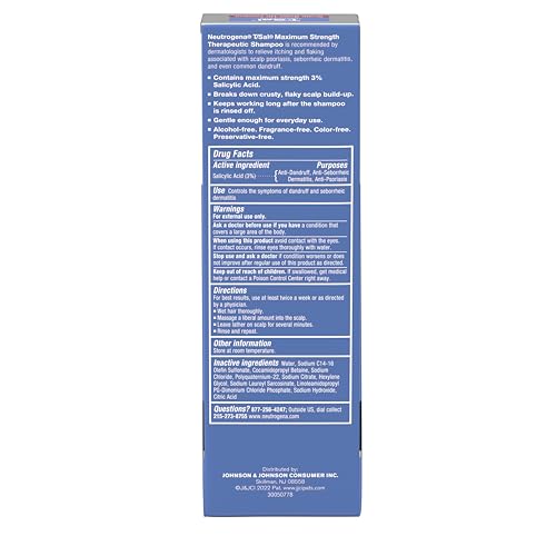 Neutrogena T/Sal Shampoo, Therapeutic Dandruff Control, 4.5 Fl. Oz | Scalp Build-up Shampoo, 3% Salicylic Acid, Scalp Psoriasis Treatment, Seborrheic Dermatitis Shampoo, Fragrance Free