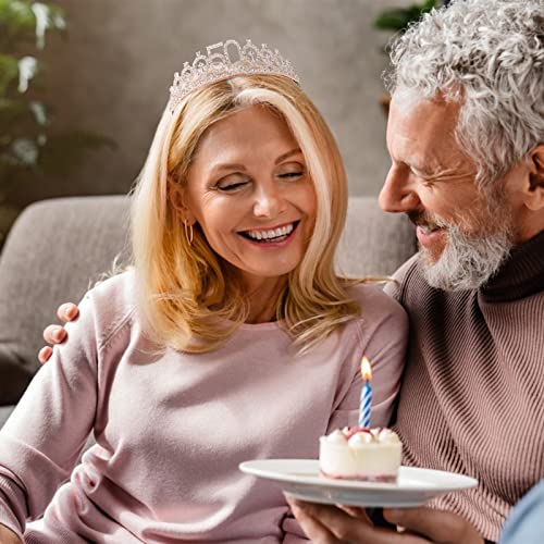 CIEHER 50th Birthday Crown & Sash Pearl Pin, 50th Birthday Decorations | 50 & Fabulous Sash 50th Birthday Crown for 50th Birthday Gifts for Women Friends