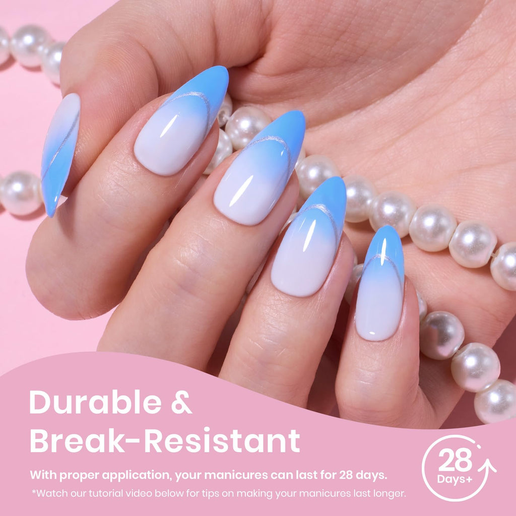 Beetles Medium Almond Nail Tips 576pcs 12 Sizes Pre-Etched Soft Gel Tips | Half Matte Full Cover Press on False Nail Tips Acrylic Nails DIY Extension Gift for Women