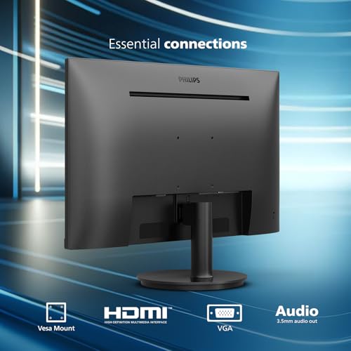 Philips 24 Inch Computer Monitor FHD 100Hz VA VESA Flicker-Free, 241V8LB | 1920×1080 LED Monitor, 4ms GtG, Adaptive Sync, HDMI 1.4, Tilt Adjust, Low Blue Light, 4yr Advance Replacement Warranty
