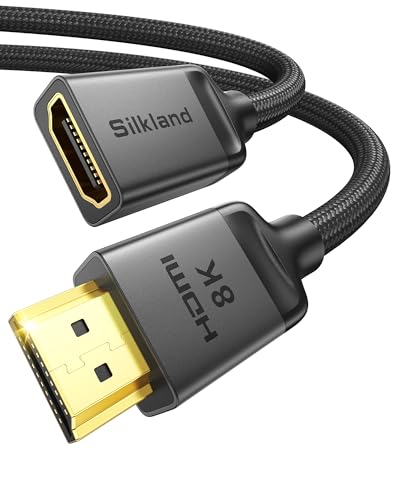 Silkland 8K HDMI Extension Cable 3.3FT HDMI Extender 2.1, 8K@60Hz 4K@120Hz