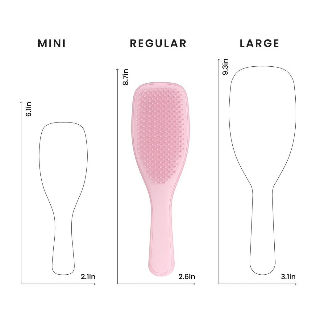 Tangle Teezer Ultimate Detangler Brush, Straight to Wavy, Millennial Pink | Patented two-tier, regular-flex teeth reduce breakage & split ends on wet or dry hair; Shower-friendly hairbrush for all ages