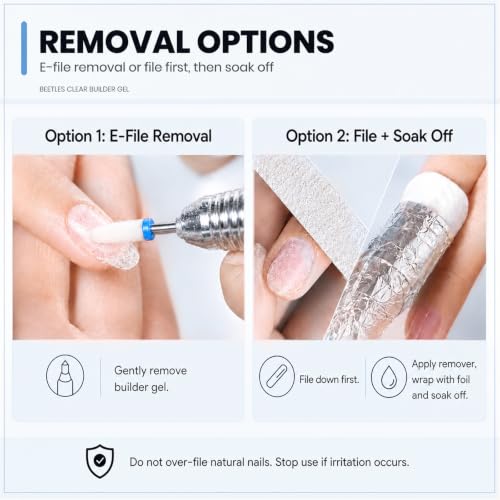 Beetles Builder Gel for Nails, 2 Pcs 8 in 1 Clear Building Gel | for Instant Apex Strengthening & Extension, Beginner Friendly DIY Salon at Home, Gifts for Women, UV & LED Lamp Cured Needed