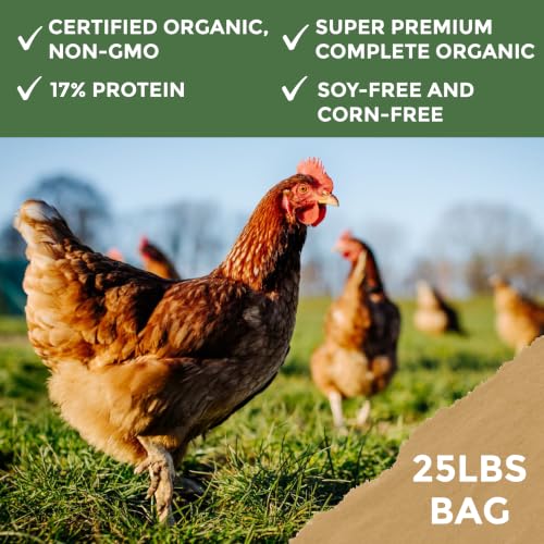 New Country Organics | Corn-Free Classic Layer Chicken Feed for Laying Hens | Corn-Free and Soy-Free | 17% Protein | Certified Organic and Non-GMO Chicken Food | 25lbs Bag