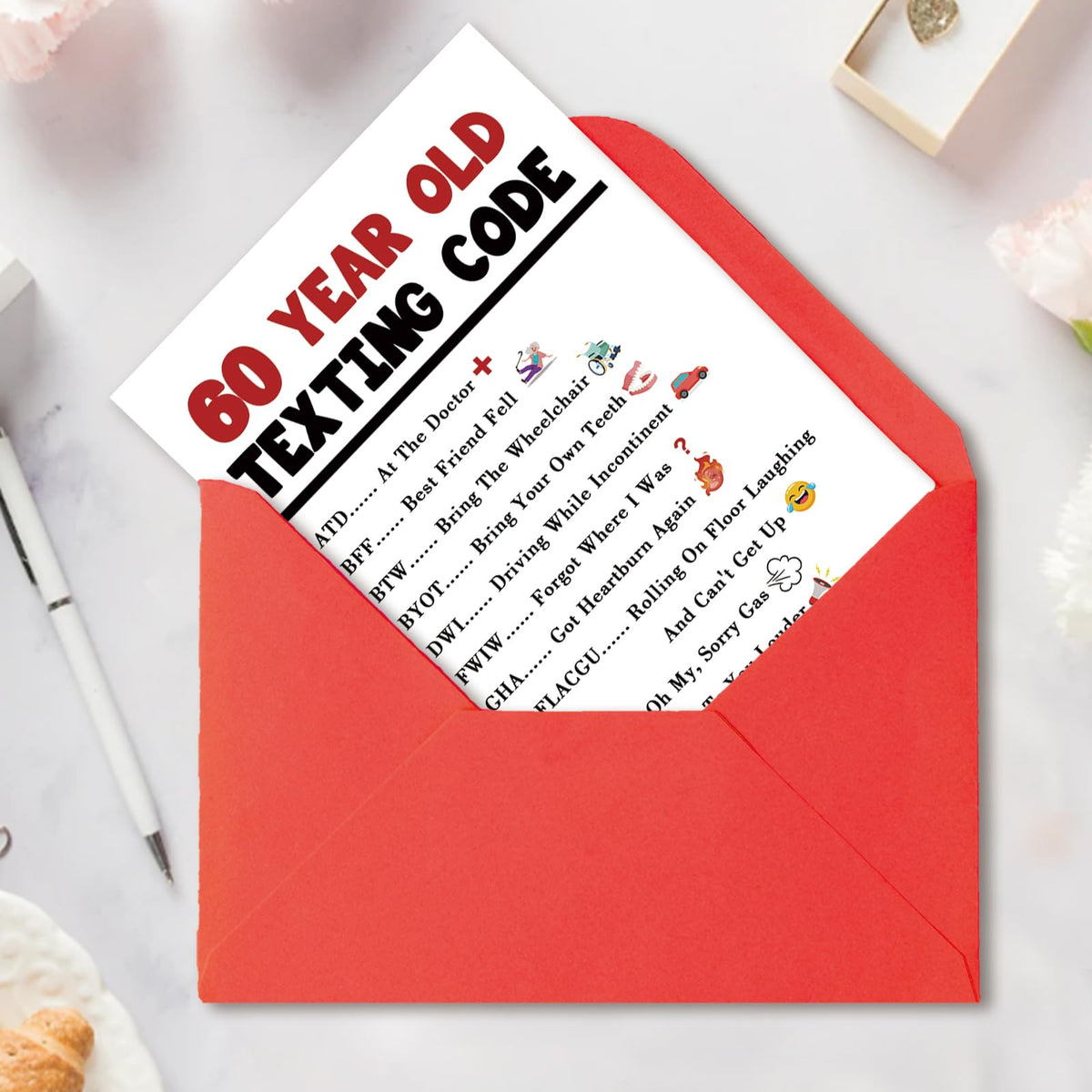 Funny 60th Birthday Card Gift Decorations for Women Men Him Her