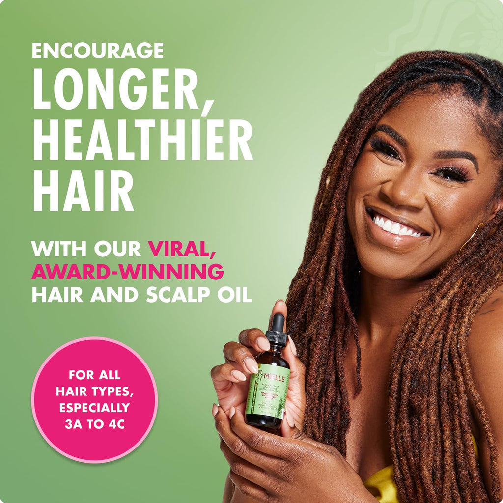 Mielle Organics Rosemary Mint Hair Oil with Biotin, 2 oz | Hair strengthening oil, with biotin & castor oil, dry scalp care, split end support, frizz smoothing