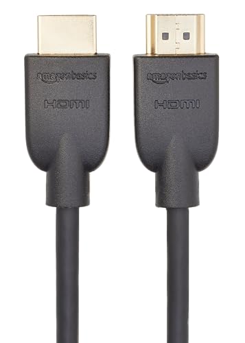 Amazon Basics HDMI Cable, 6ft, 4K@60Hz, High-Speed 4K HDMI 2.0 Cord with Ethernet, 18Gbps, 2160p, 48 bit, Compatible with TV/PS5/Xbox/Roku/Blu-ray, Black