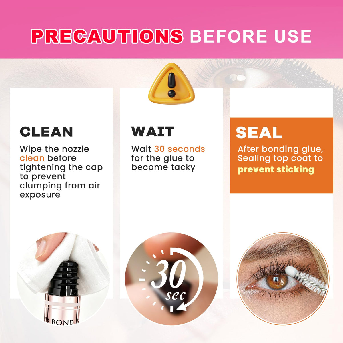 LA MAESII Lash Cluster Glue, 2 in 1 Lash Bond and Seal, Black Eyelash Glue | 10ml,Waterproof, Long Lasting 72H+, Latex Free, Quick Dry, for Sensitive Eyes,DIY at Home Use