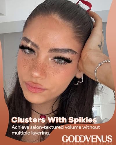 Goddvenus Manga Lash Clusters With Spikes Wispy Cluster Eyelash Extensions Full-volume Anime Eyelashes Clusters Reusable Faux Mink Fairy Individual Lash Extension (D Curve 12-18mm 204 pieces)