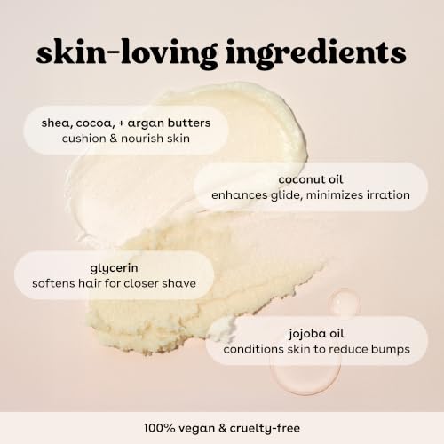 eos Vanilla Cashmere Shave Oil- Moisturizing Natural Shea Butter, 6 fl oz | Blend of Shea, Cocoa, & Argan Butters & Oils, Nourishing Formula to Minimize Irritation, 100% Vegan & Cruelty-Free