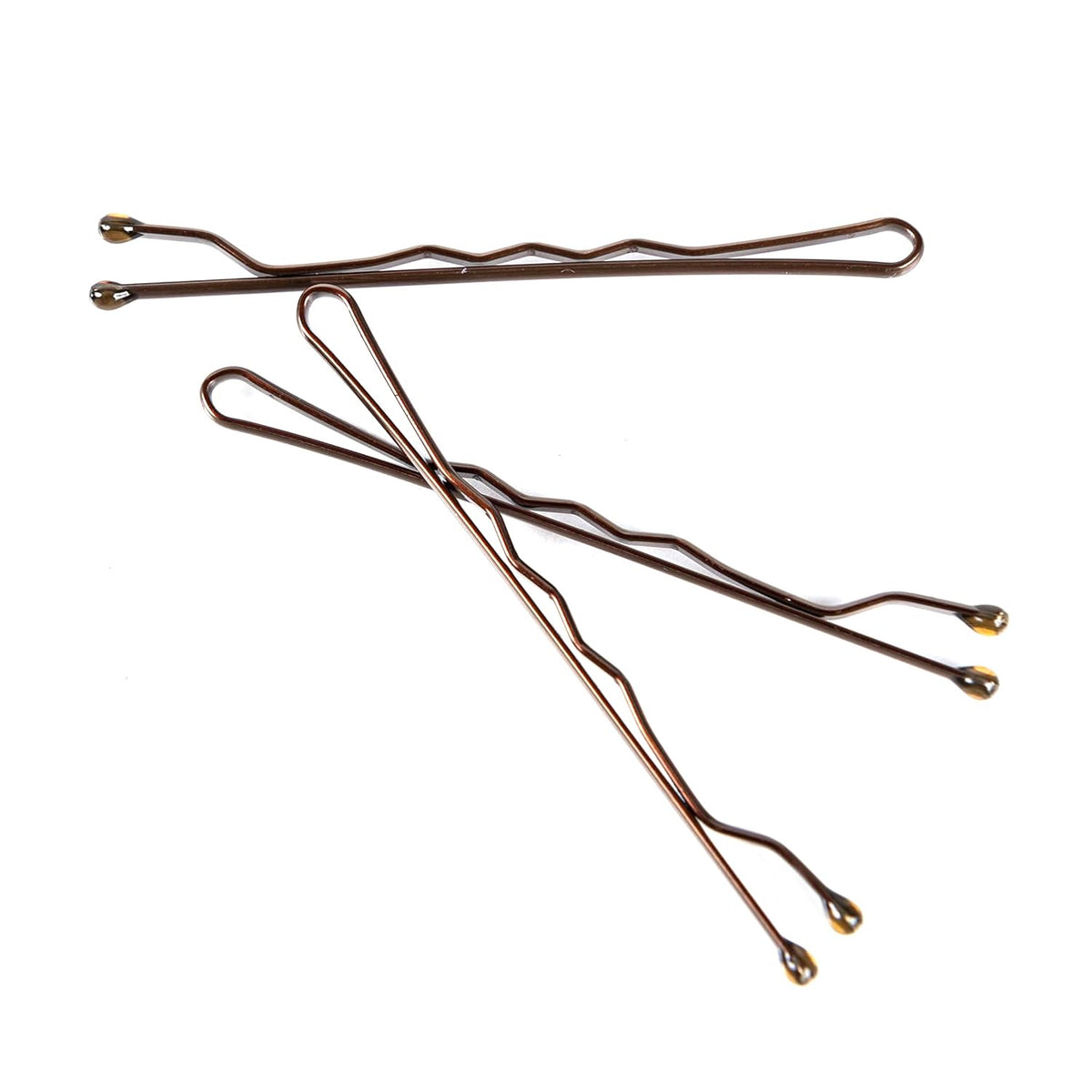 Amazon Basics No Slip Bobby Pins for All Hair Types, Secure Hold Hair Pins for Updos, Brunette Brown, 48 Count