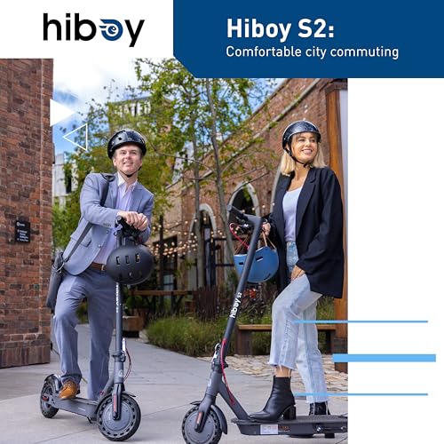 Hiboy S2 Electric Scooter - 8.5" Solid Tires - Up to 17 Miles Long-Range | 19 MPH Portable Folding Commuting Scooter for Adults with Double Braking System and App