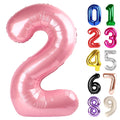 2 Balloon - Pastel Pink Birthday Number Balloons, 40 Inch Decorations