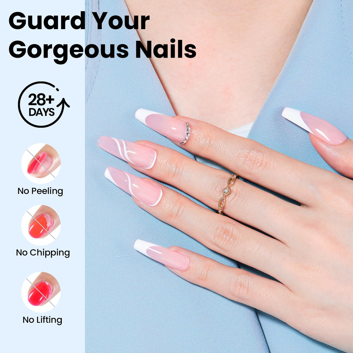 Beetles No Wipe Gel Top Coat and Base Coat Set for Gel Nail Polish | 2Pcs 15ml Super Shiny and Long Lasting Soak Off UV/LED Lamp Nail Art Design Gift