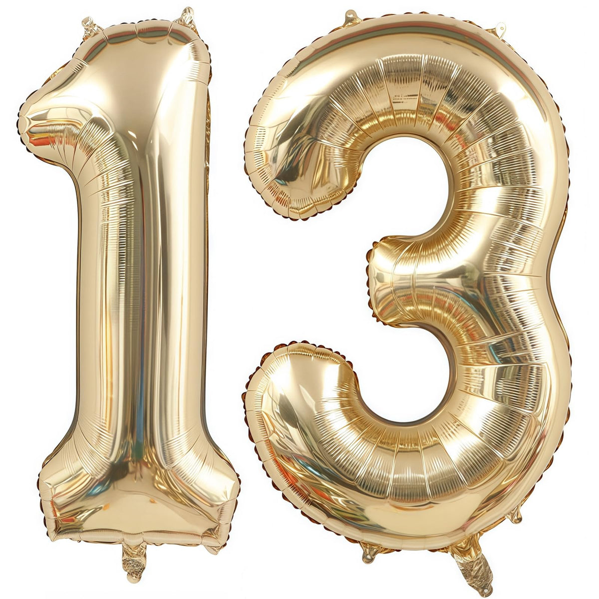 Champagne Gold 13 Balloon Number,40 Inch Light Gold 13 Balloons Big Foil Mylar Helium Number 13 Balloon for Birthday Party Anniversary Decorations