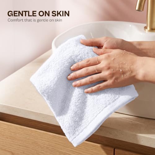 Utopia Towels 24 Pack Washcloths, 12x12 in, 100% Cotton, White | Premium 100% Ring Spun Cotton Face Cloths Absorbent, Fast Drying Soft Feel Fingertip Towels for Daily Use