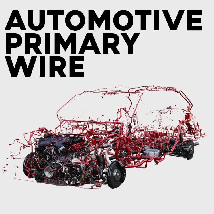 BEST CONNECTIONS Automotive Primary Wire - 100ft (Various Color Options) | Ideal for Trailer, Speaker, and Lighting Circuits | Durable Primary/Remote, Power/Ground Electrical Wiring (14 Gauge, Red)