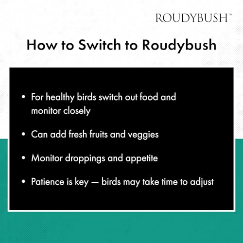 RoudyBush Daily Maintenance Food for Birds - Scientifically Formulated Bird Feed - Bird Food Pellets w/Corn, Wheat, Soy & More - Nutritious & Healthy Feed for Birds (Mini, 44oz)