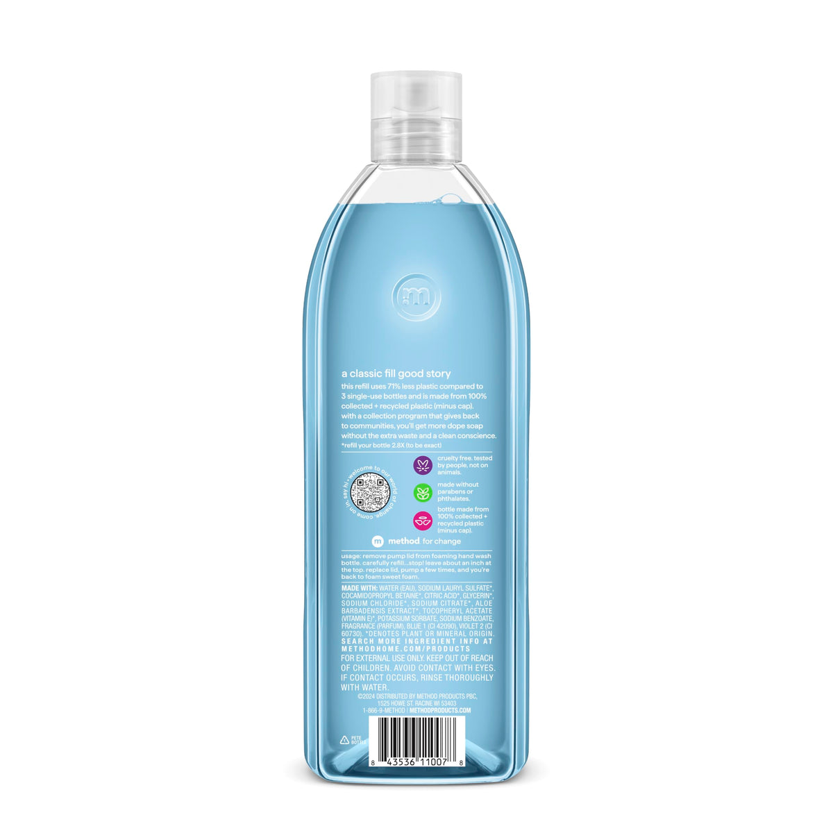 method Foaming Hand Wash Refill, Sea Minerals, 28 fl oz | Refills Up to 3X, Hydrates & Softens Skin, Designed for Gentle Everyday Cleansing, With Notes of Bergamot, Lemon & Rosemary