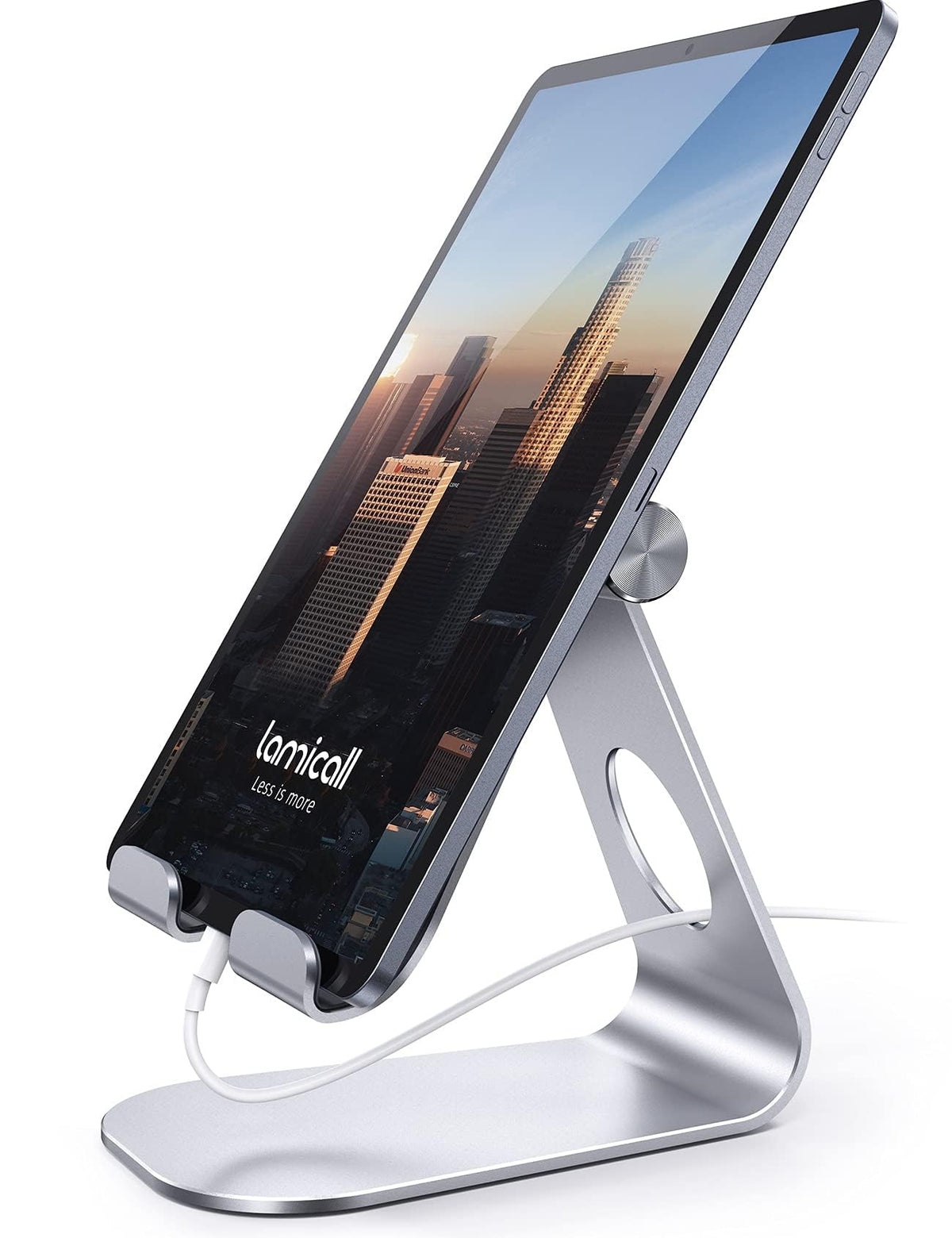 Lamicall iPad Stand Adjustable Tablet Holder, Sturdy Aluminum, Multi-Angle | Dock Stand for 4-13" iPad Pro Air Mini Kindle Tab Switch, All Aluminum Metal, Multi-Angle, Sturdy, Office Desk Accessories