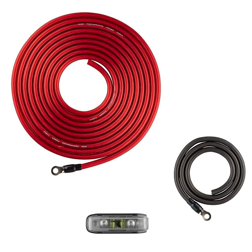 DS18 AK4 Complete 4 Gauge CCA Amplifier Installation Wiring Kit - Ampkit Helps Make Connections, Brings Power to Your Radio, Subwoofers, Speakers with Super Flex Wire - 1200W for 1 Amplifier