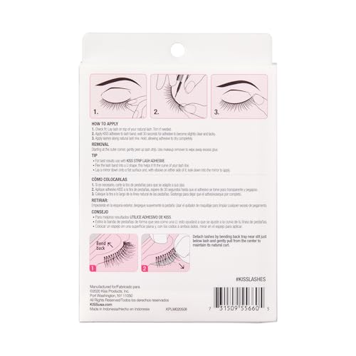 Kiss So Wispy, False Eyelashes, '', 12mm, Includes 5 Pairs Of Lashes, Easy to Apply, Reusable Lash Clusters