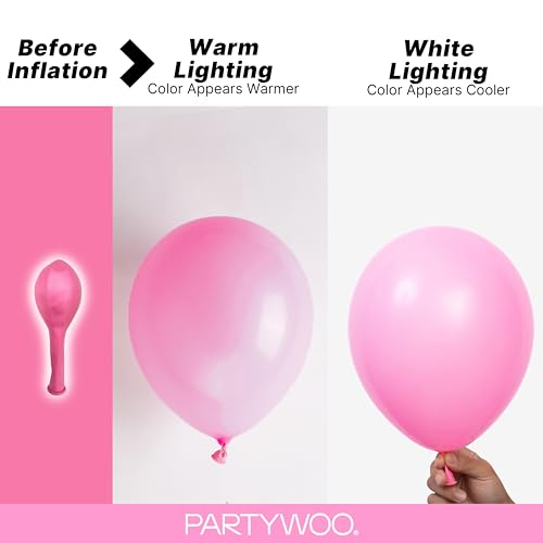 PartyWoo Pink Balloons 127pcs Matte Pink Balloons Different Sizes | 36 18 12 10 5 Inch for Baby Shower Valentine's Day Princess Bachelorette Birthday Valentine's Party Decorations Pink-Y11