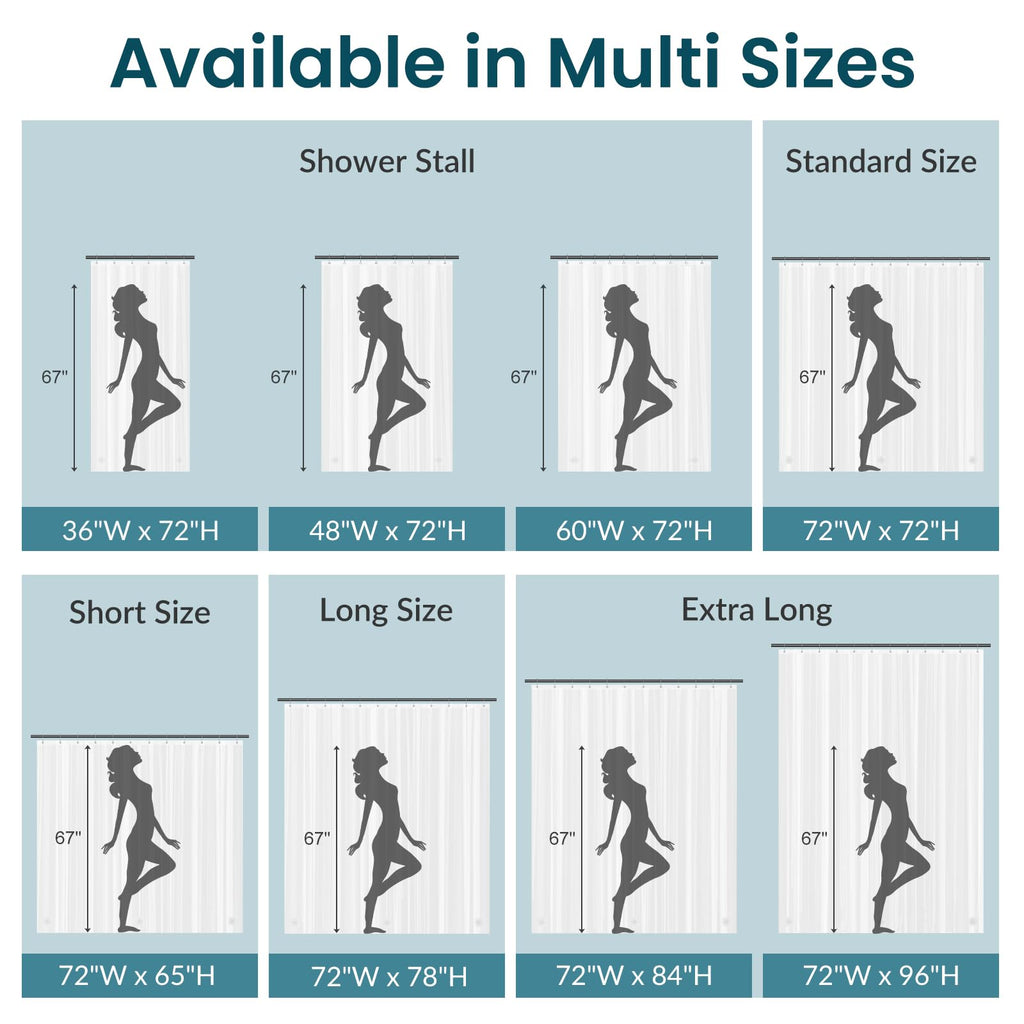 Titanker Shower Curtain Liner Clear Plastic Shower Liner 72 x 72 Lightweight Waterproof PEVA Shower Curtains for Bathroom with Magnets and Rustproof Grommets