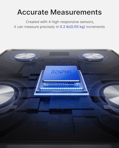 RENPHO Smart Scale for Body Weight, BMI & Body Fat, 13 Metrics, Elis 1 | Bathroom Digital Bluetooth Scale with 400lbs Capacity, Syncs with Fitness Apps, Accurate for Weight Loss, Fitness, Home Use