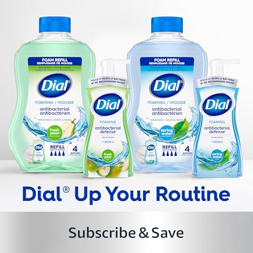 Dial Antibacterial Defense Foaming Hand Soap Refill, Spring Water, 52 Fl Oz | With aloe vera, dermatologist-tested, gentle on skin, free from parabens and SLS and SLES, moisturizing formula