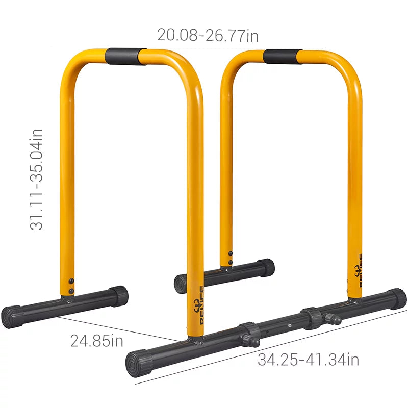 Adjustable Parallette Dip Bar Station Fitness Workout Dip Stand Station Machine for Home