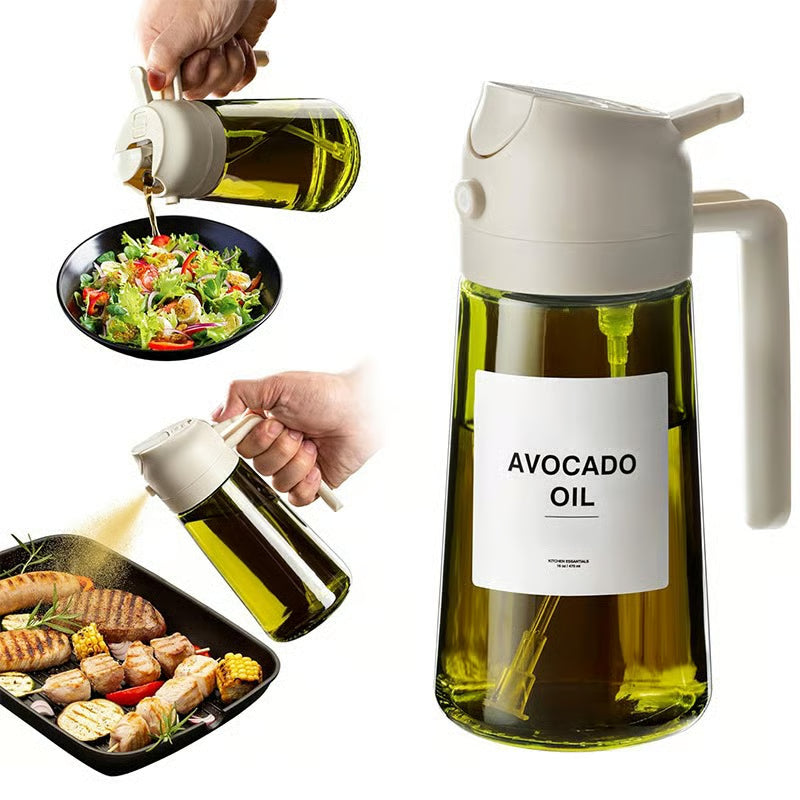 🎁HOT SALE💕2 in 1 Glass Oil Sprayer & Dispenser🔥