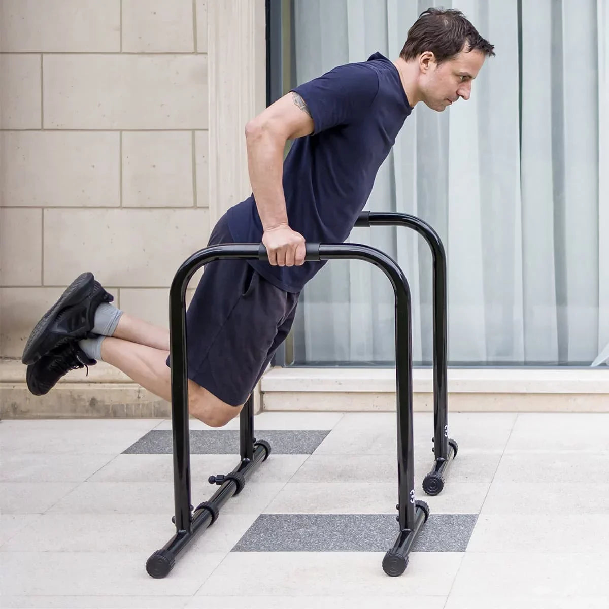 Adjustable Parallette Dip Bar Station Fitness Workout Dip Stand Station Machine for Home