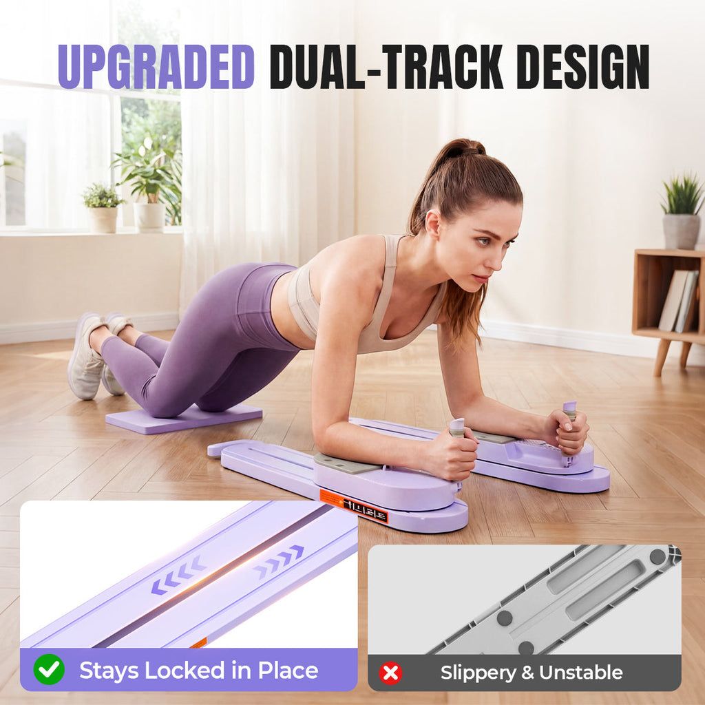 RELIFE All-in-One Pilates Reformer Board with Ski Simulator & Knee Pad Portable Split Pilates Machine for Abs, Glutes, Waist, Arms & Legs Training