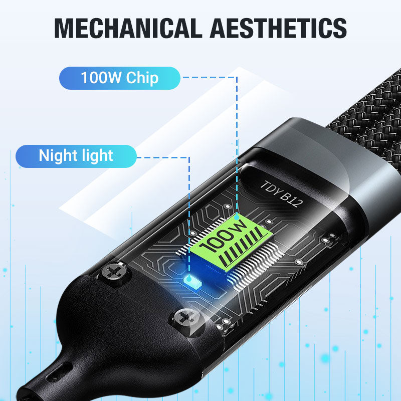 ⚡Transparent Luminous 3-in-1 Super Fast Charging Cable