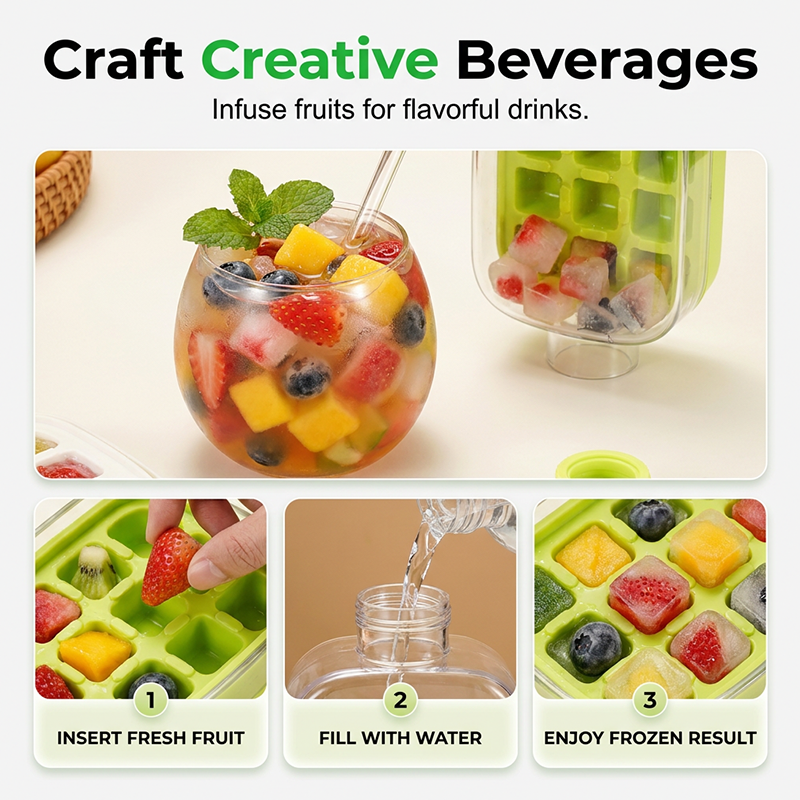 ⏳Time-Limited Special⏰2-in-1 Ice Cube Maker Water Bottle Built-In Ice Tray, Food-Grade Silicone, Bpa-Free. Make Ice & Store Water In One Bottle 💼✈️