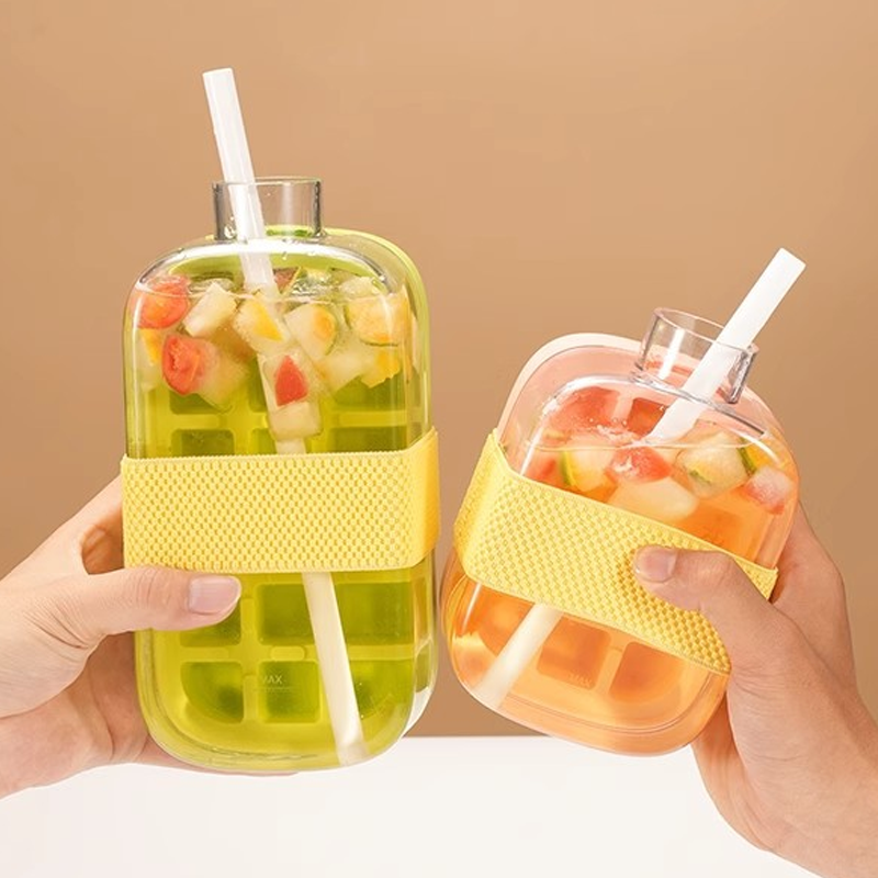⏳Time-Limited Special⏰2-in-1 Ice Cube Maker Water Bottle Built-In Ice Tray, Food-Grade Silicone, Bpa-Free. Make Ice & Store Water In One Bottle 💼✈️