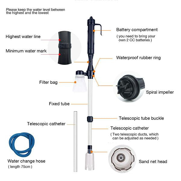 ⏳Time-Limited Special⏰Electric Aquarium Gravel Cleaner – Powerful Siphon, Hands-Free Operation & Crystal-Clear Tank Water ✨
